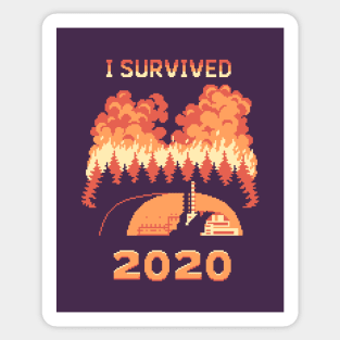 I Survived 2020 Chernobyl Forest Wildfire Retro Style Sticker